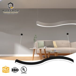 Curved LED Linear Chandelier — Dimmable